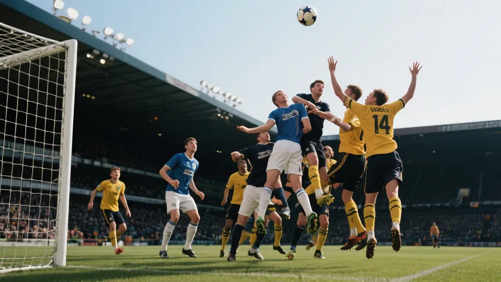 角球与定位球瞬间：球员起跳争顶，象征黑马的关键细节